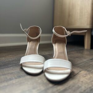 Elegant Cream Ankle Strap Heels